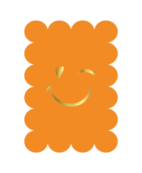 Kaart A6 enkel bubble 'Smiley' oranje