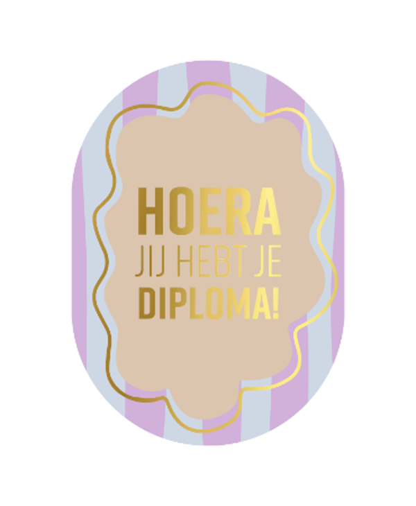 Kaart A6 enkel 'Hoera jij hebt je diploma'