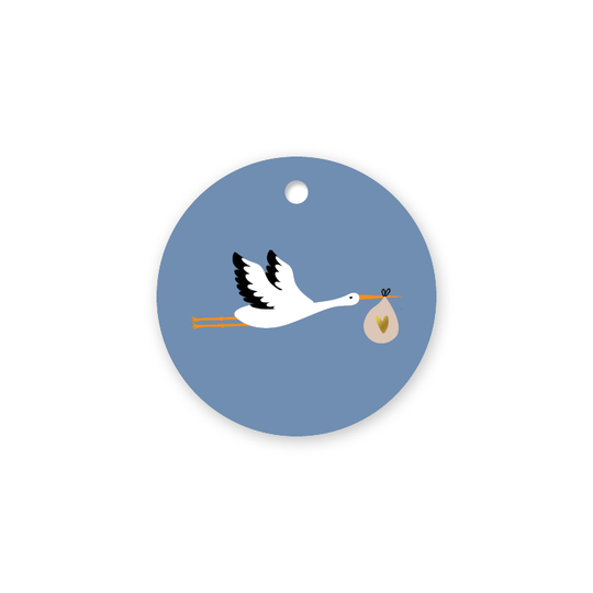 Cadeaulabel 'ooievaar'