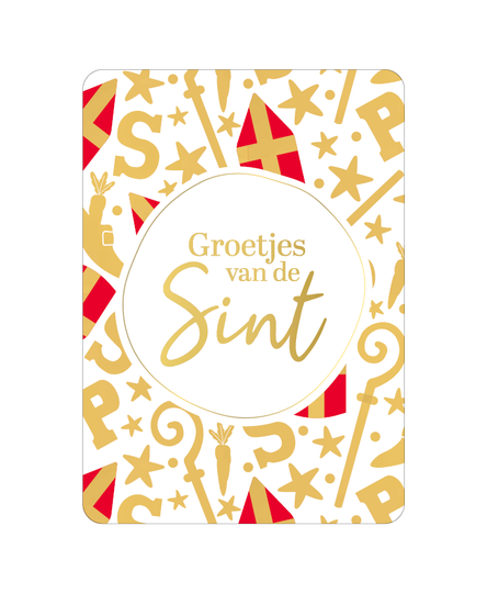 Kaart A6 enkel 'Groetjes van de Sint'