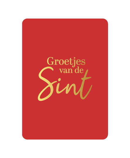Kaart A6 enkel 'Groetjes van de Sint rood'