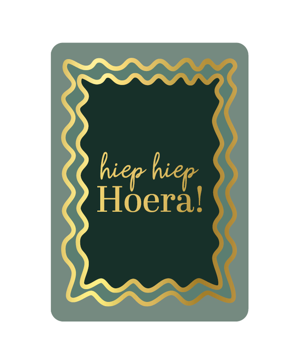 Kaart A6 enkel 'hiep hiep hoera!'