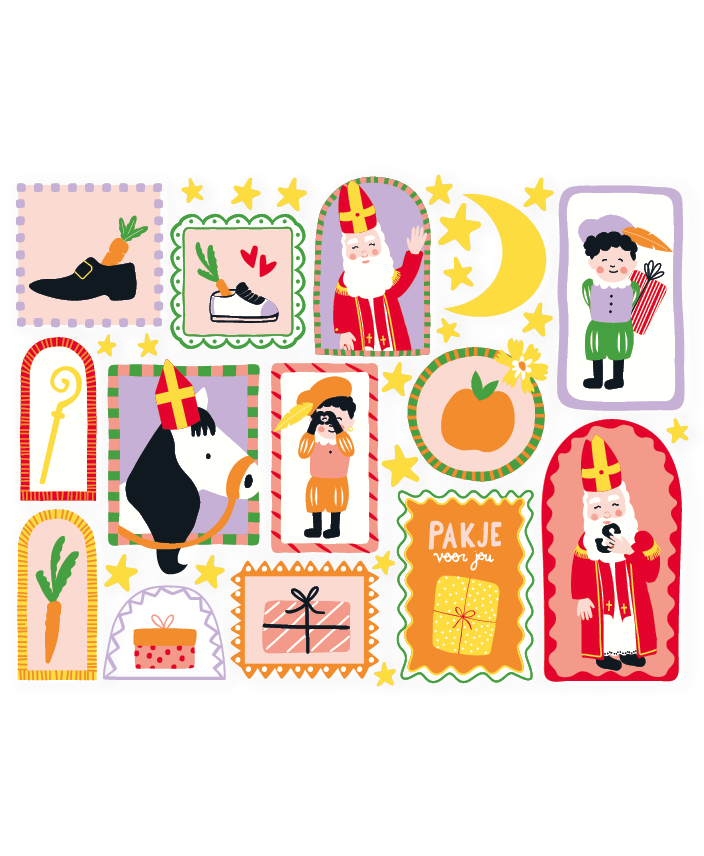 Raamstickers 'Sinterklaas feest'