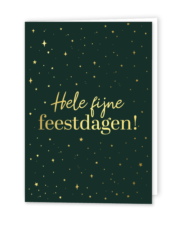 Kaart A6 dubbel 'Hele fijne feestdagen!' met envelop