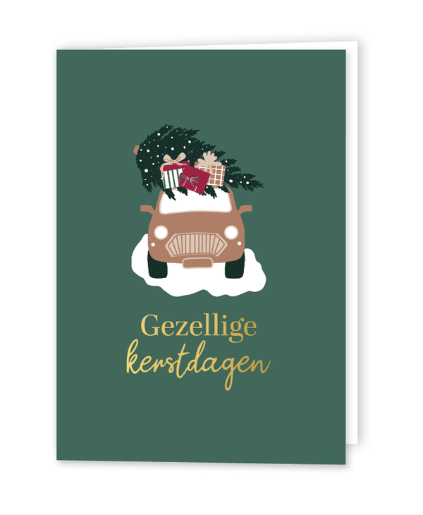 Kaart A6 dubbel 'Gezellige kerstdagen' met envelop