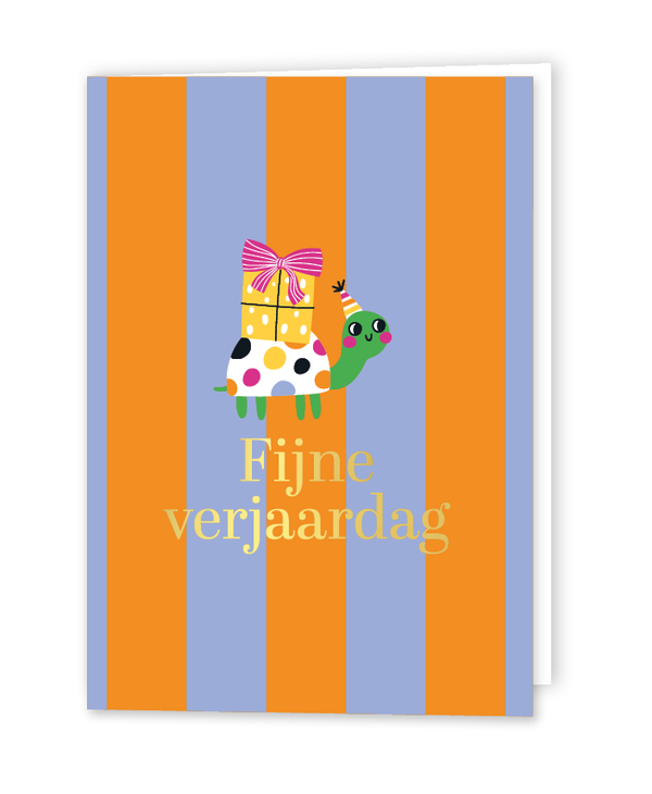 Kaart A6 dubbel 'Fijne verjaardag!' met envelop
