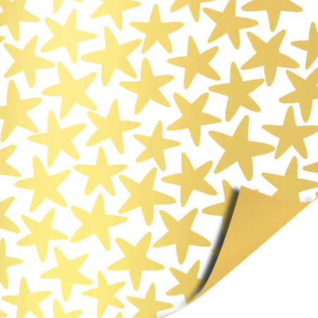 Cadeaupapier Stars White Gold