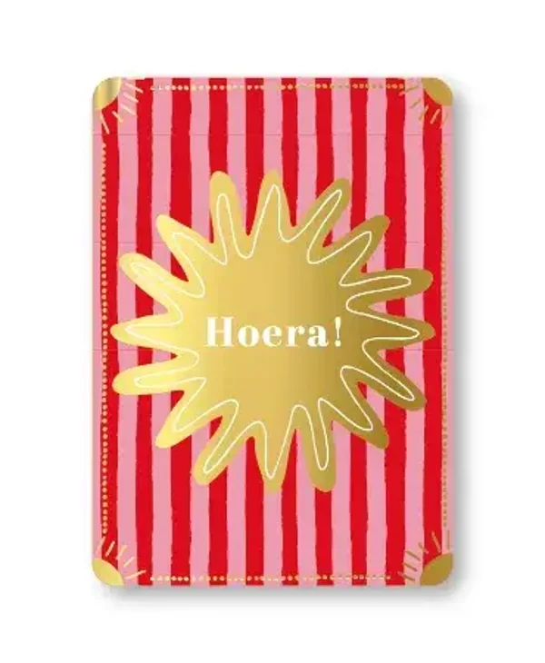Kaart A6 enkel 'Hoera!'