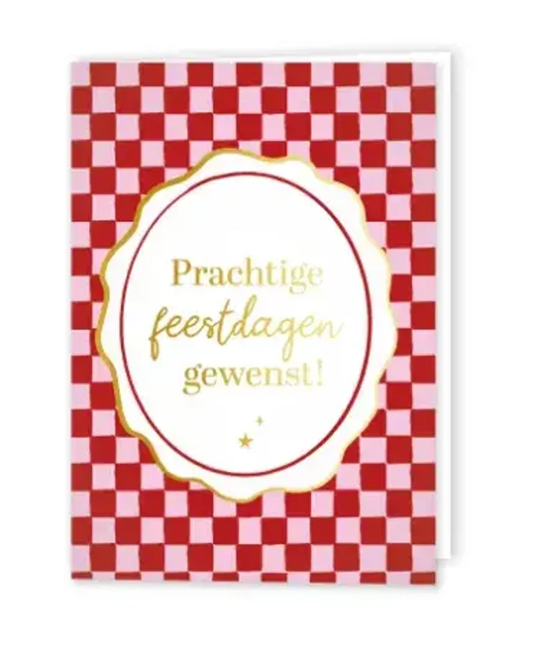 Kaart A6 dubbel 'Prachtige feestdagen gewenst' met envelop
