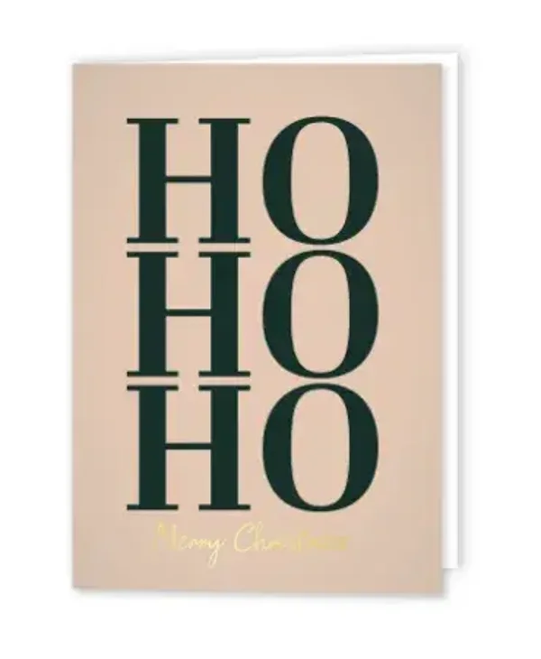 Kaart A6 dubbel 'Hohoho' groen