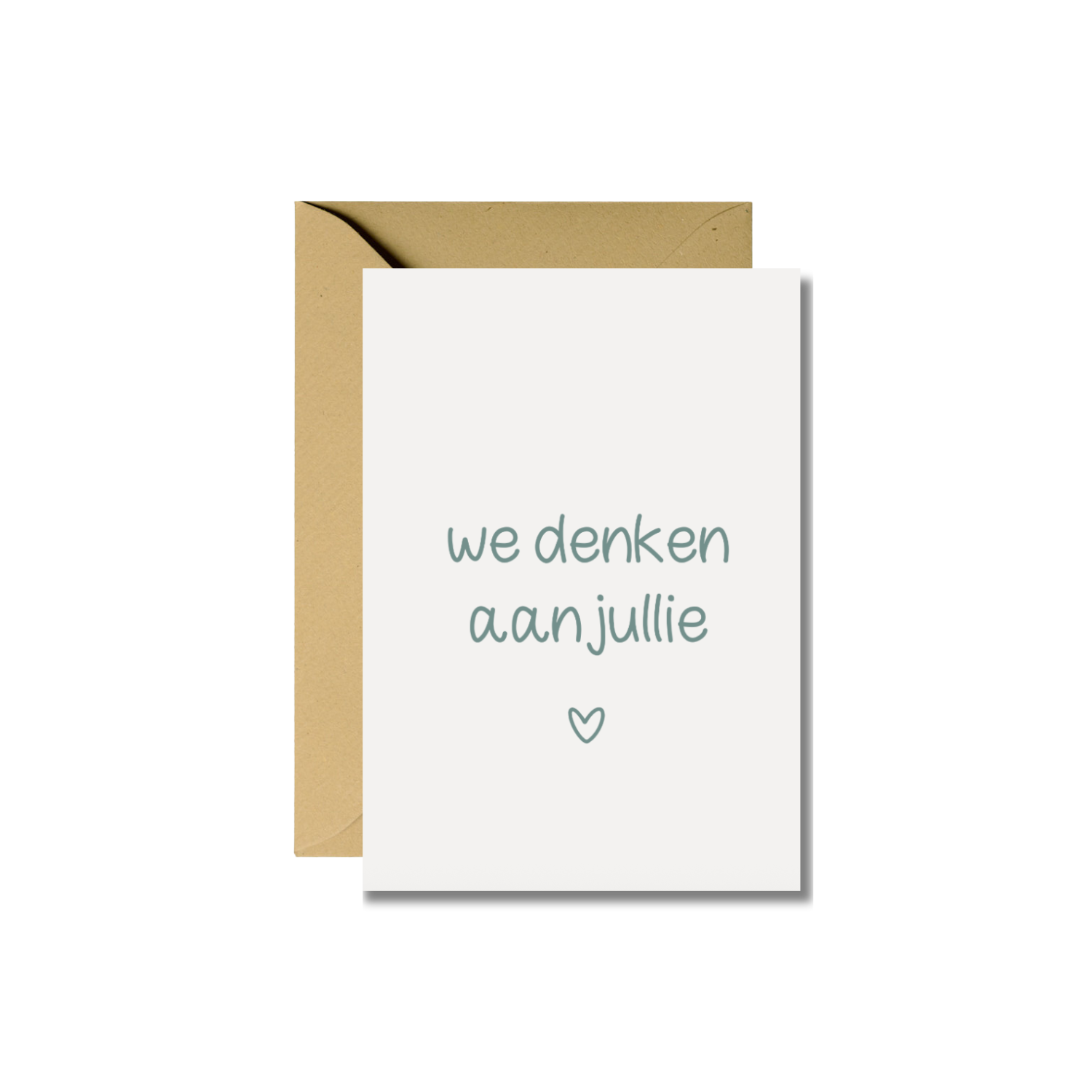 Kaart A6 dubbel 'We denken aan jullie' met envelop
