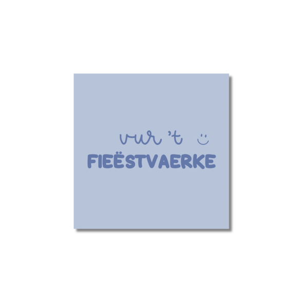 Kaart vierkant enkel 'Vur 't fieestvaerke'