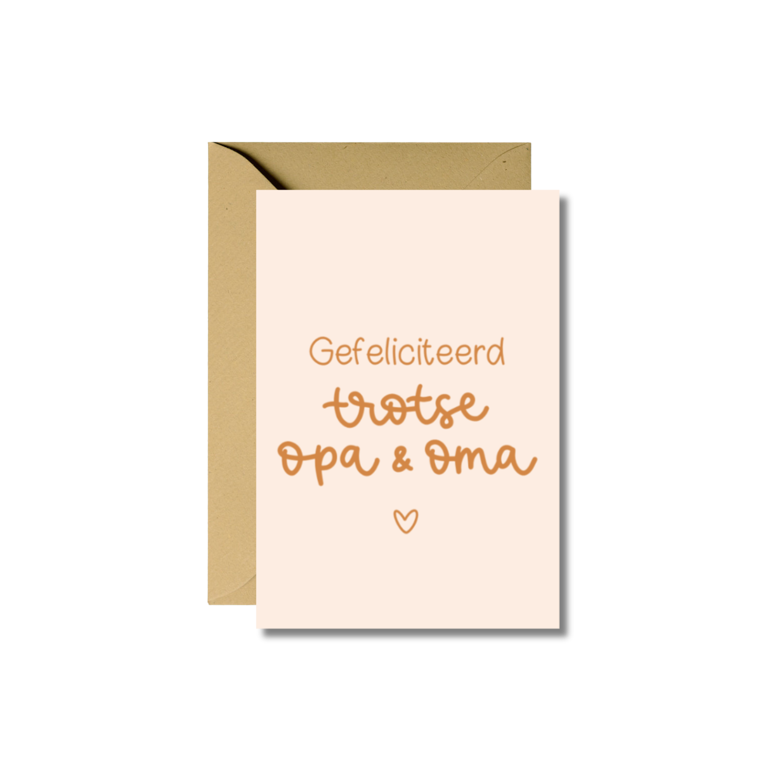 Kaart A6 dubbel 'Gefeliciteerd trotse opa en oma' met envelop