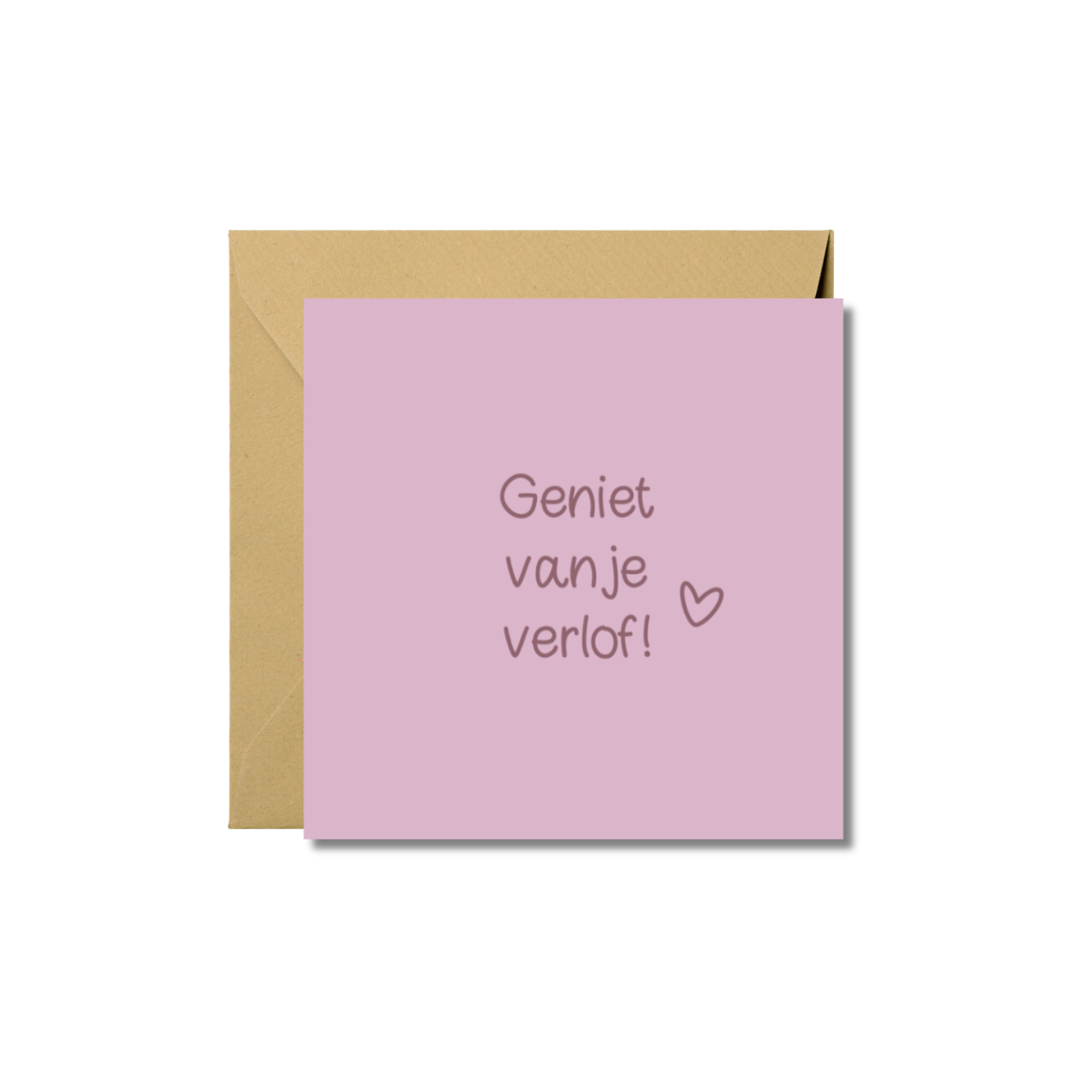 Kaart vierkant dubbel 'Geniet van je verlof!' met envelop