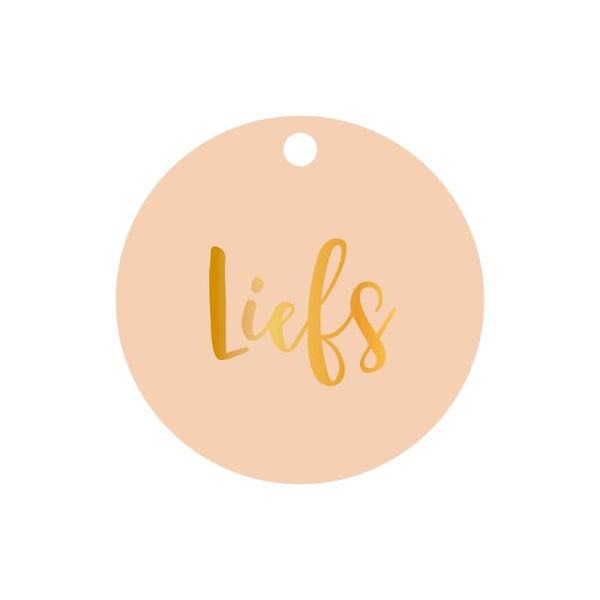Cadeaulabel 'liefs' met goudfolie