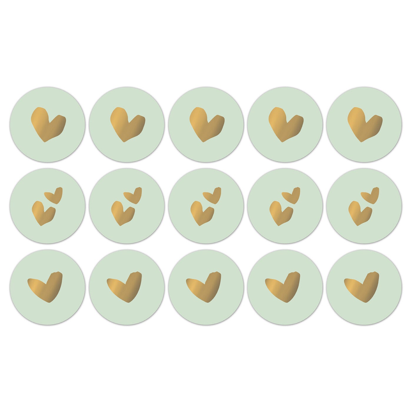 Cadeaustickers Solo Hearts Mint/Goud