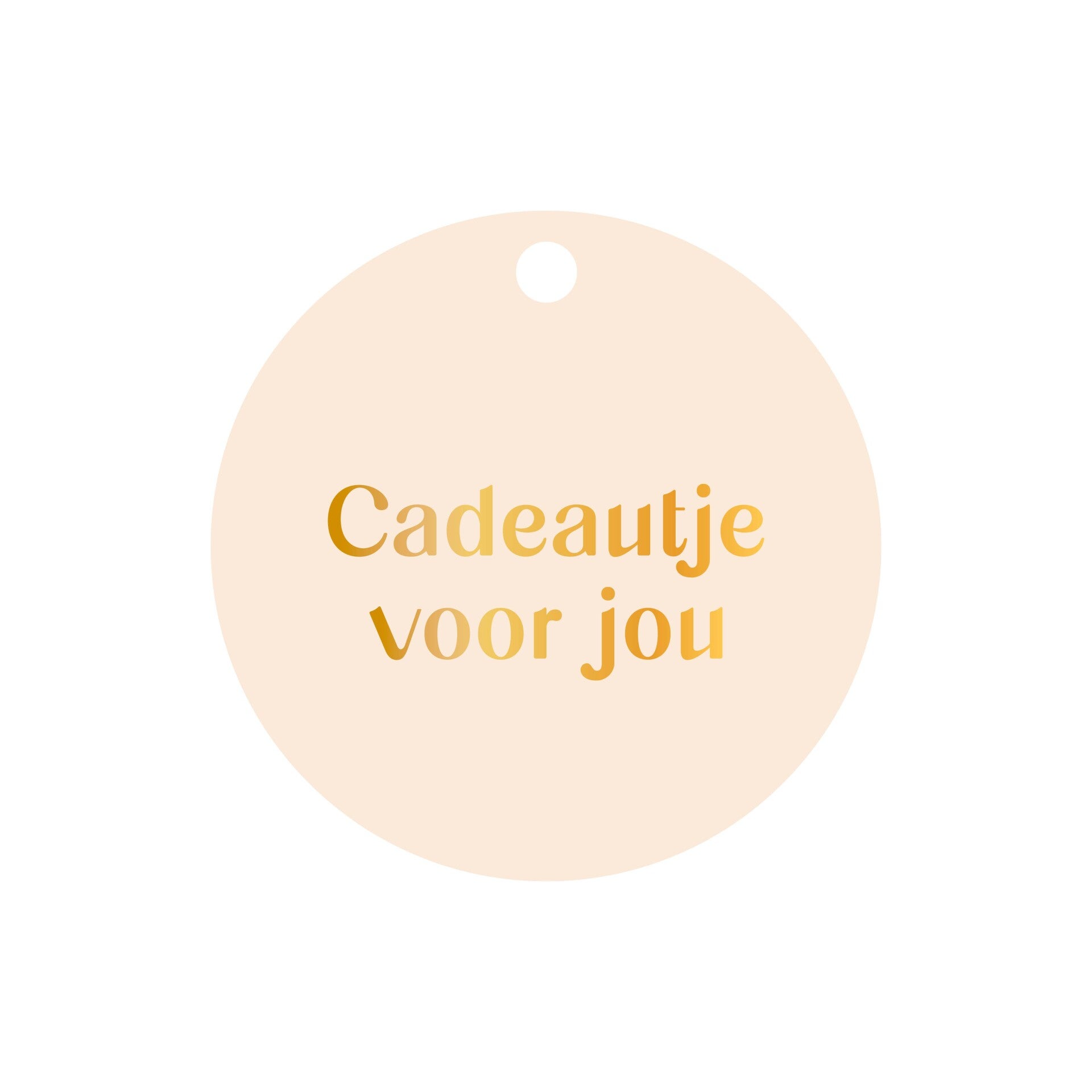 Cadeaulabel 'cadeautje voor jou' met goudfolie
