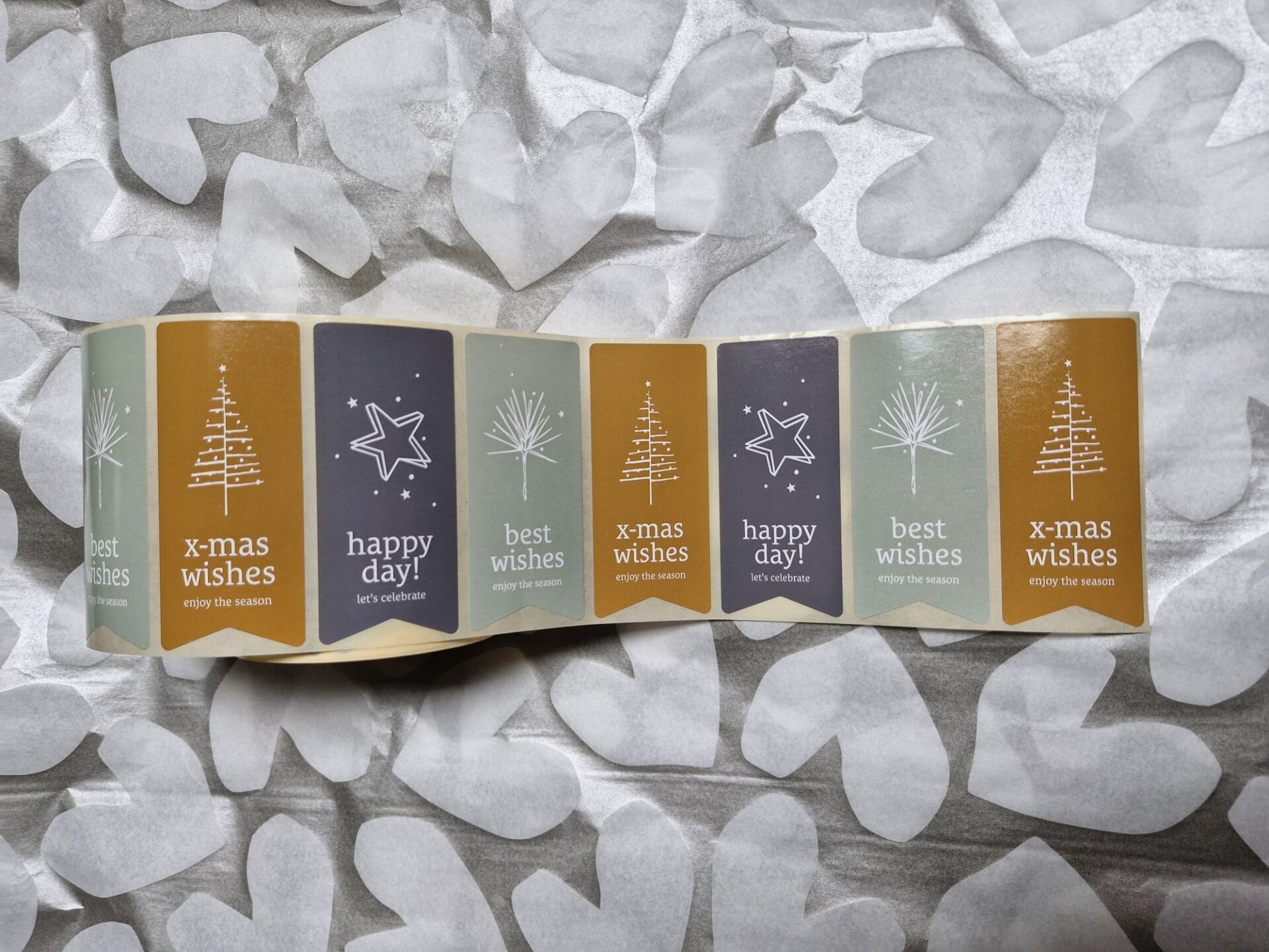 Cadeaustickers Kerstvaantjes