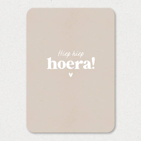 Kaart A6 enkel 'hiep hiep hoera!'
