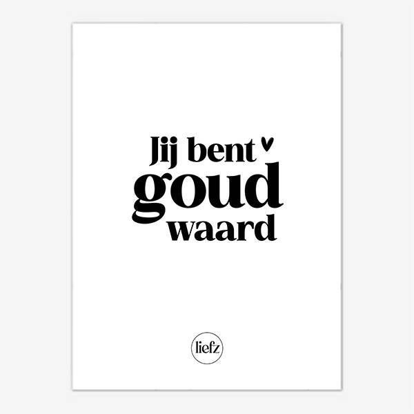 Flesetiket 'Jij bent goud waard'