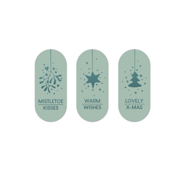 Cadeaustickers Kerst ovaaltjes