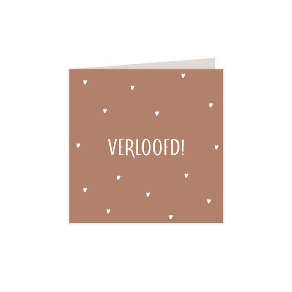 Kaart vierkant dubbel 'Verloofd'