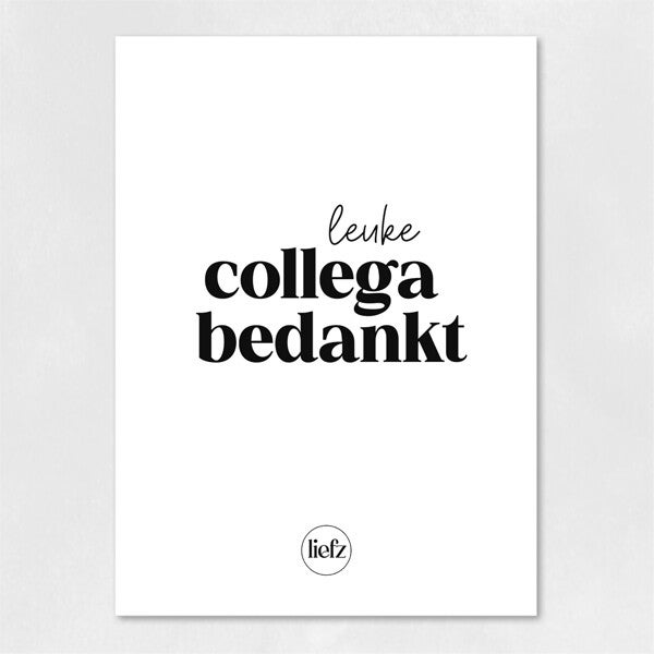 Flesetiket 'Leuke collega bedankt'