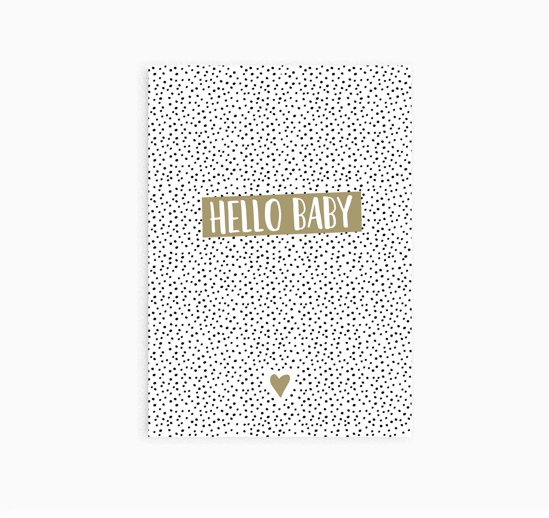 Kaart A6 enkel 'Hello baby'