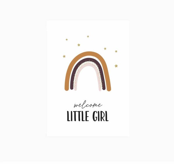 Kaart A6 enkel 'Welcome little girl'
