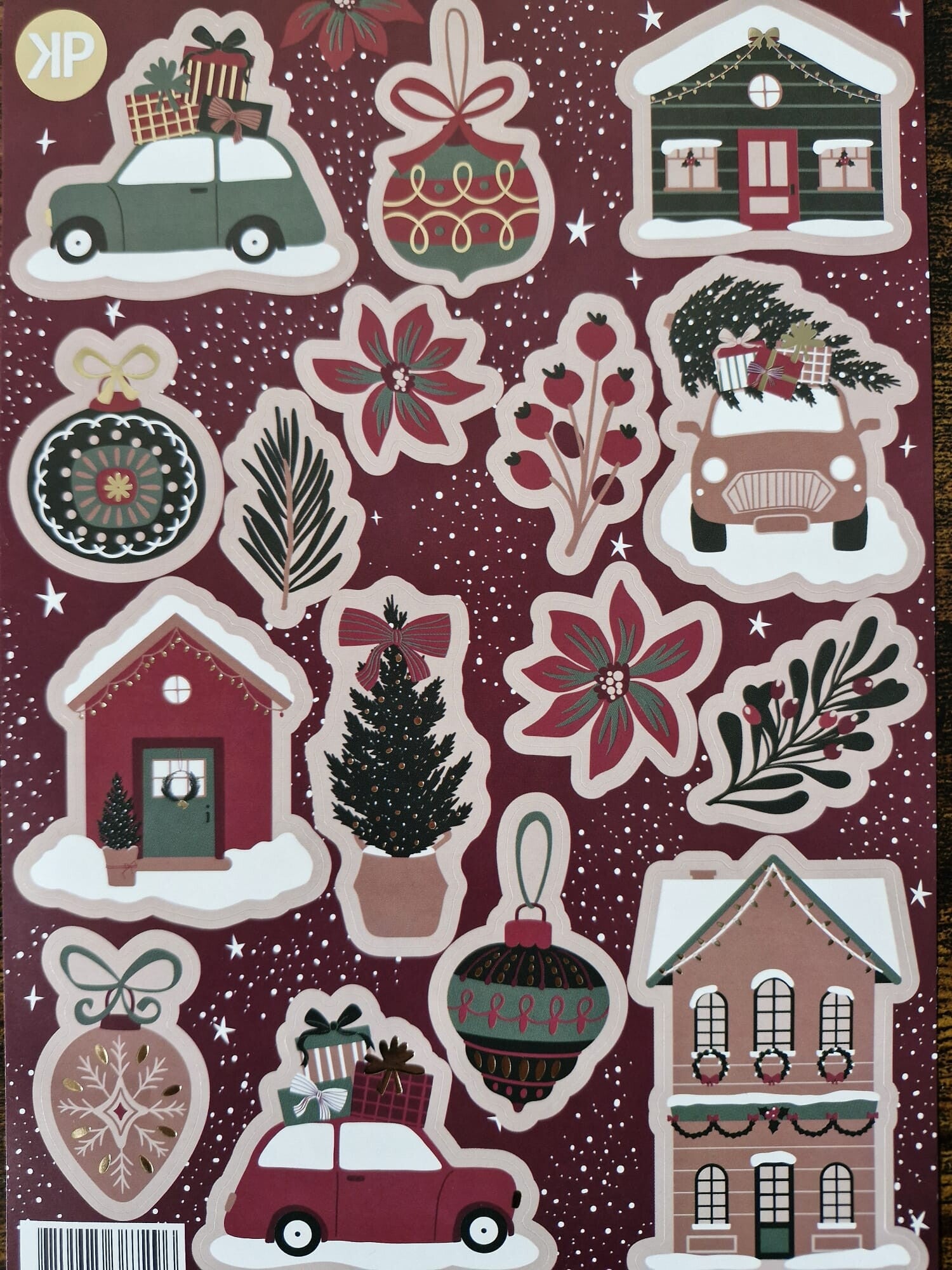 Stickervel 'Kerst bordeaux'