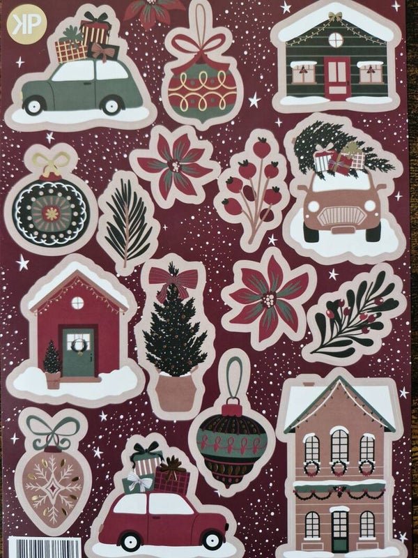 Stickervel 'Kerst bordeaux'
