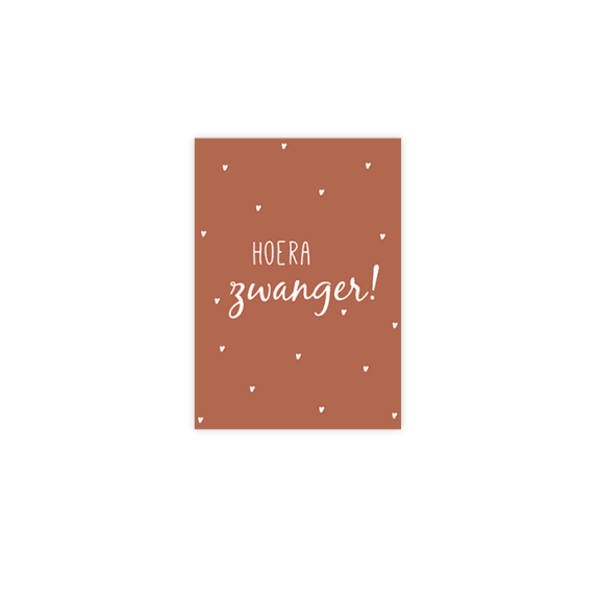 Kaart A6 enkel 'Hoera zwanger!'