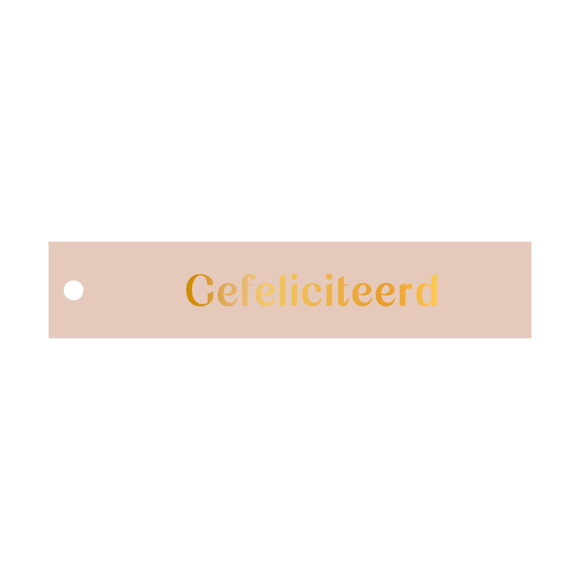 Cadeaulabel 'gefeliciteerd' met goudfolie