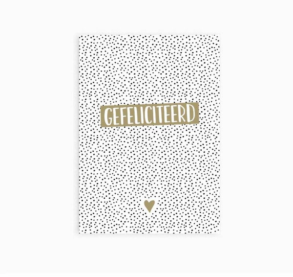 Kaart A6 enkel 'Gefeliciteerd'