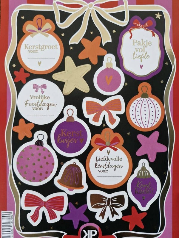 Stickervel 'Kerst met goudfolie'