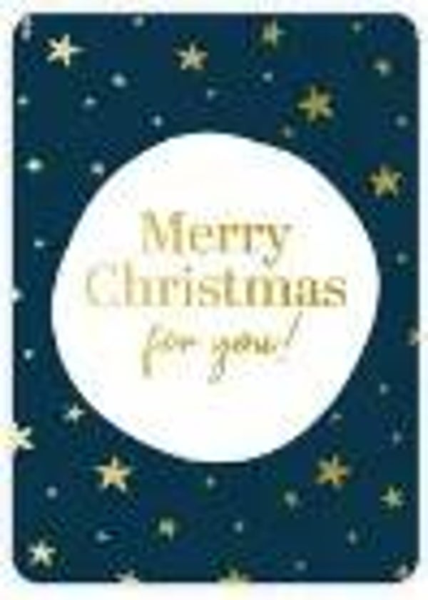 Kaart A6 enkel 'Merry Christmas for you!'