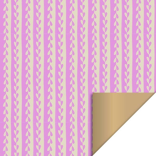 Cadeaupapier Hearts Pink Gold