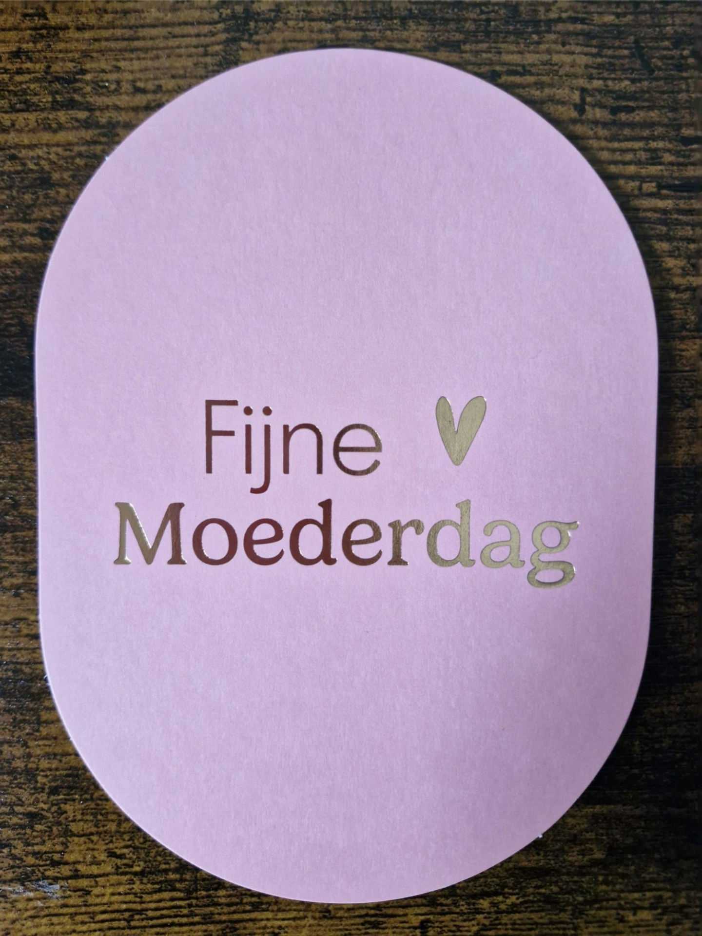 Kaart ovaal ´Fijne moederdag´