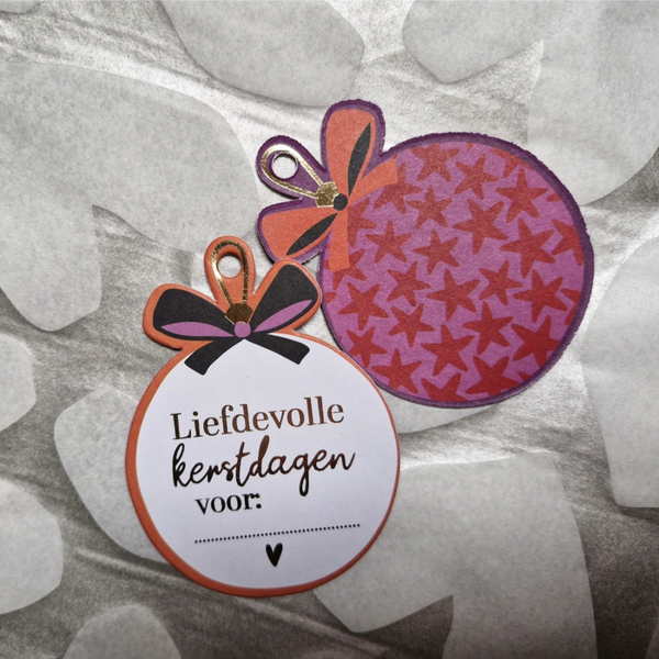Cadeaulabel 'kerstbal'