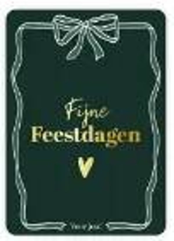Kaart A6 enkel 'Fijne feestdagen' groen