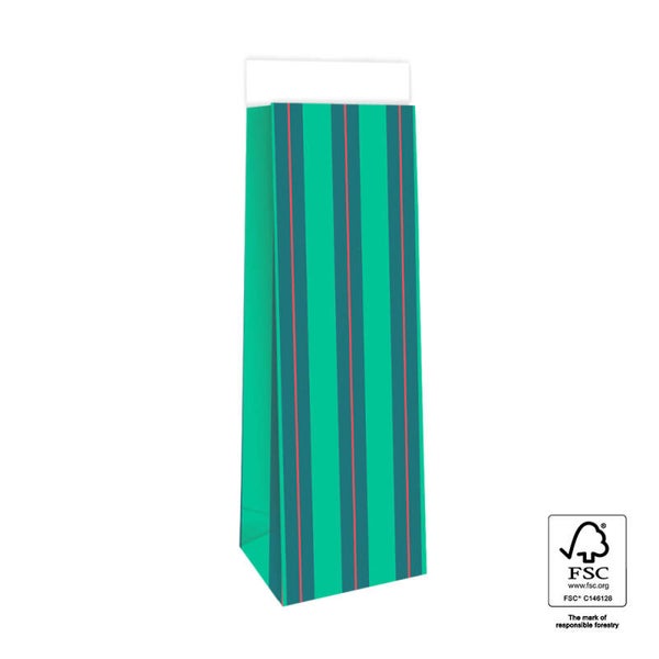 Blokbodemzak Stripe Chalk Green 10x8x41