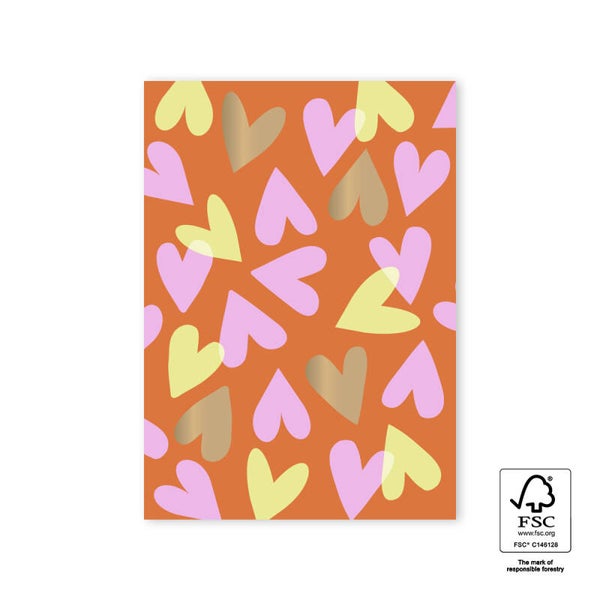 Kaart A6 enkel 'Hearts'