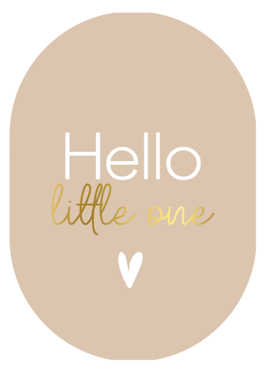 Kaart ovaal 'Hello little one'