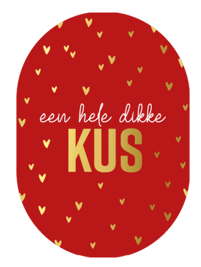Kaart ovaal 'Een hele dikke kus'