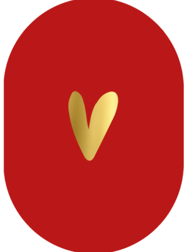 Kaart ovaal 'Hart' rood