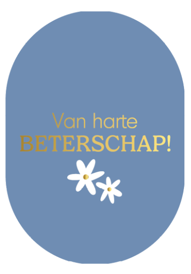 Kaart ovaal 'Van harte beterschap!'