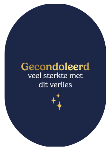Kaart ovaal 'Gecondoleerd'