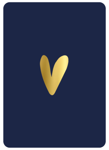 Kaart A6 enkel 'Hart' blauw