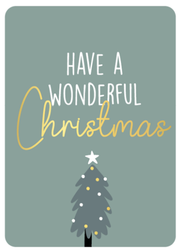 Kaart A6 enkel 'Have a wonderful Christmas'