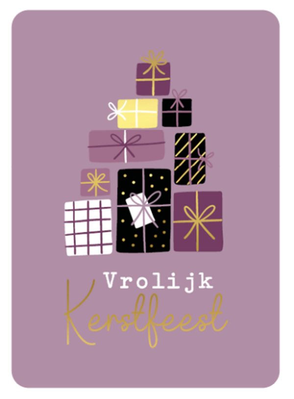 Kaart A6 enkel 'Vrolijk kerstfeest'